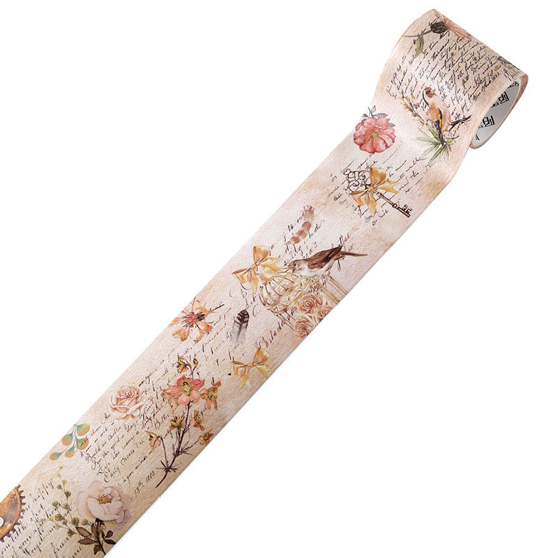 Washi tape með baklagi - Flowers and branches - 50mm