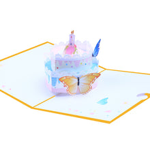 Hlaða mynd í myndagallerí, Þrívíddarkort - kaka og fiðrildi