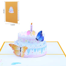 Hlaða mynd í myndagallerí, Þrívíddarkort - kaka og fiðrildi