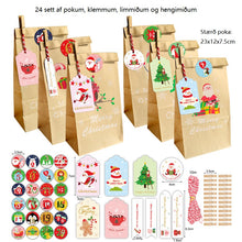 Hlaða mynd í myndagallerí, Jóladagatal - 24 pokar með límmiðum, klemmum o.fl. - vol. 01