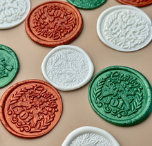 Hlaða mynd í myndagallerí, Tilbúin vax innsigli með tvíhliða límmiða - Wax seal stickers

